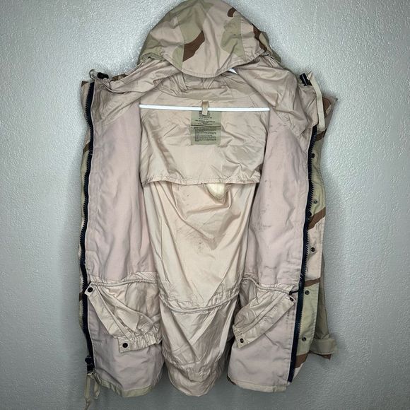 Genuine US Army Tri Colour Desert Camo Gore-Tex ECWCS Parka Jacket Large/R - Picture 4 of 5